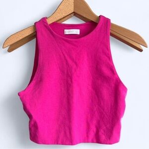 KOOKAI Magenta Sleeveless Crop Top 0 Party Preppy Summer Vacation Resort